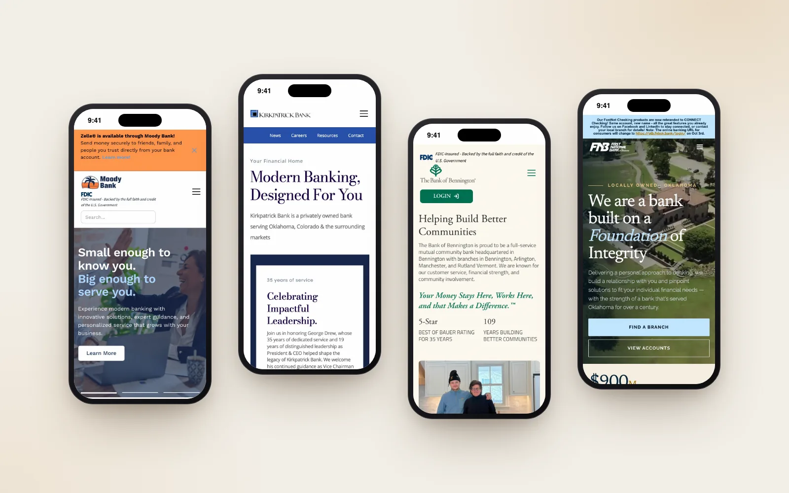 Community bank websites: On mobile