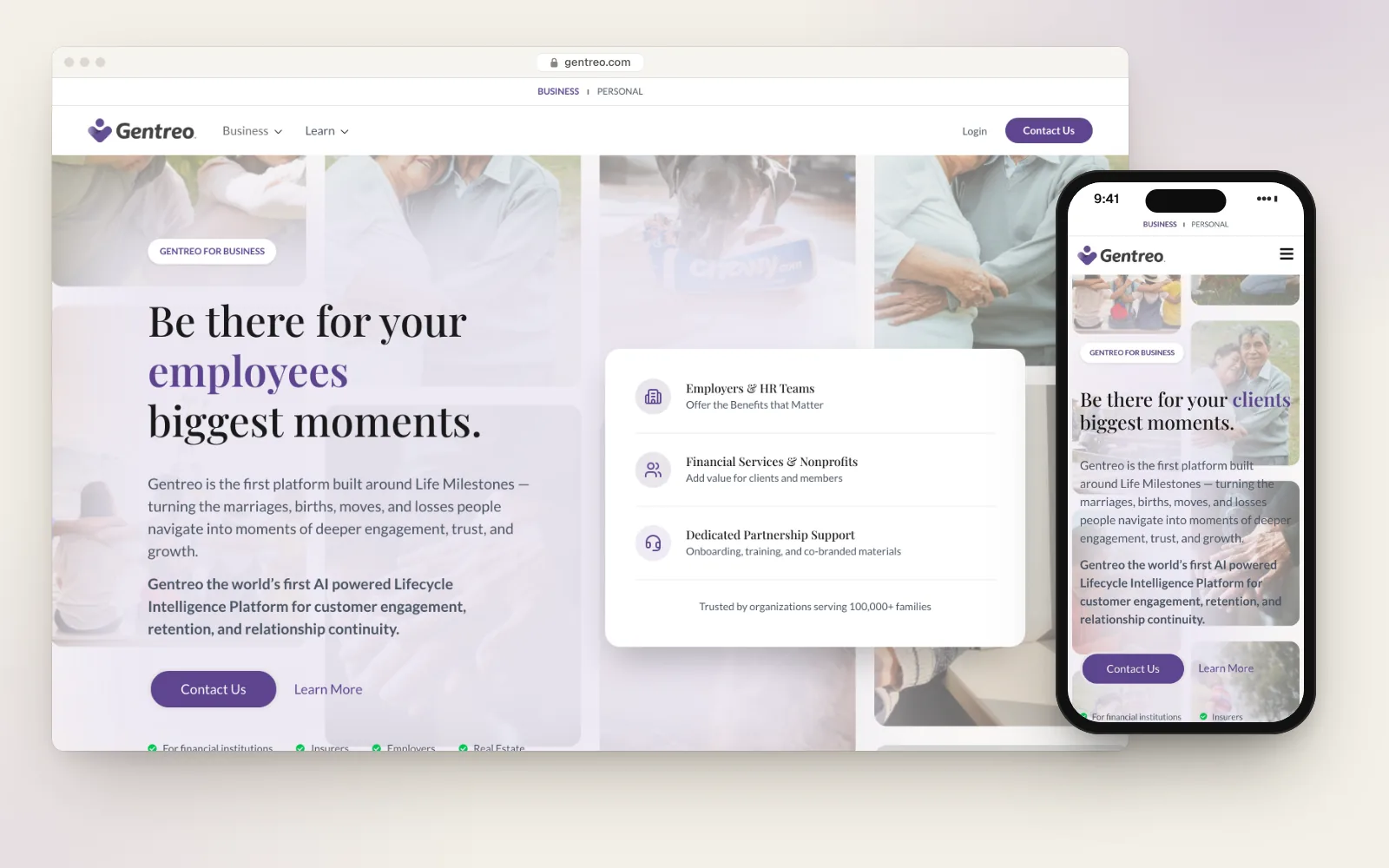 Gentreo: Desktop & mobile