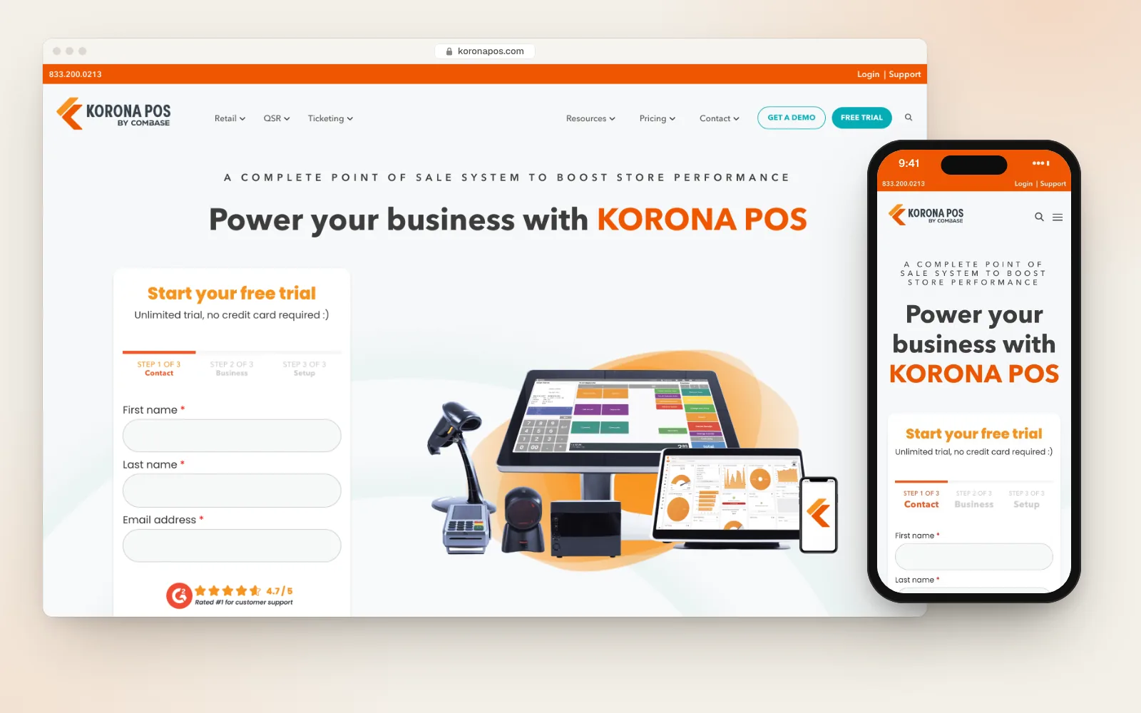 KORONA POS: Desktop & mobile