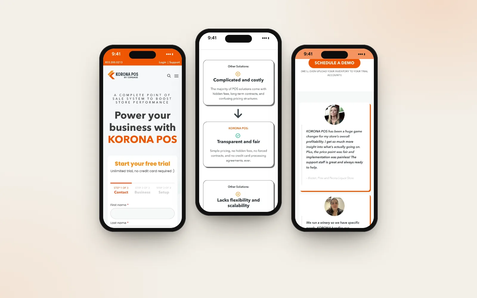 KORONA POS: On mobile