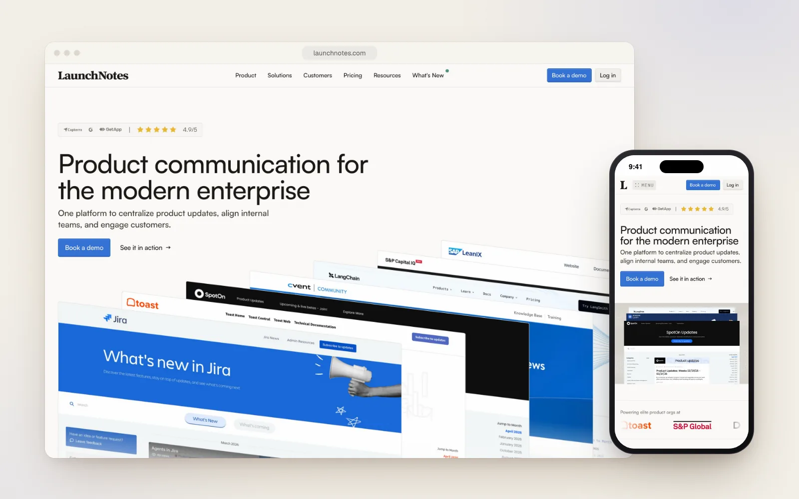 LaunchNotes website