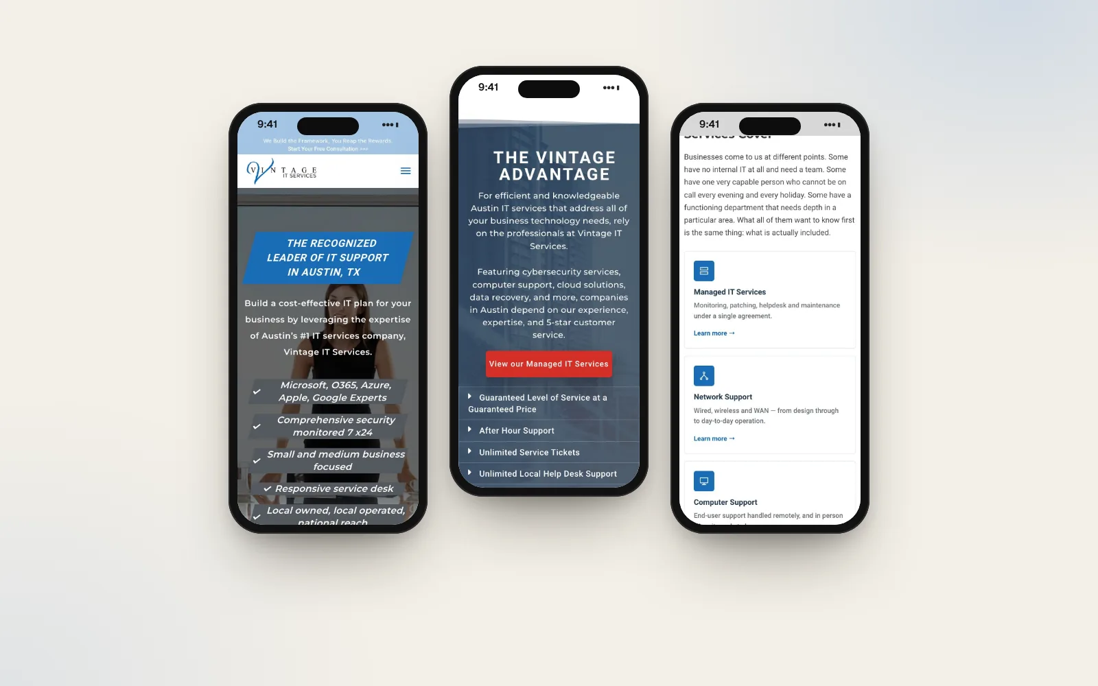 Vintage IT Services: On mobile